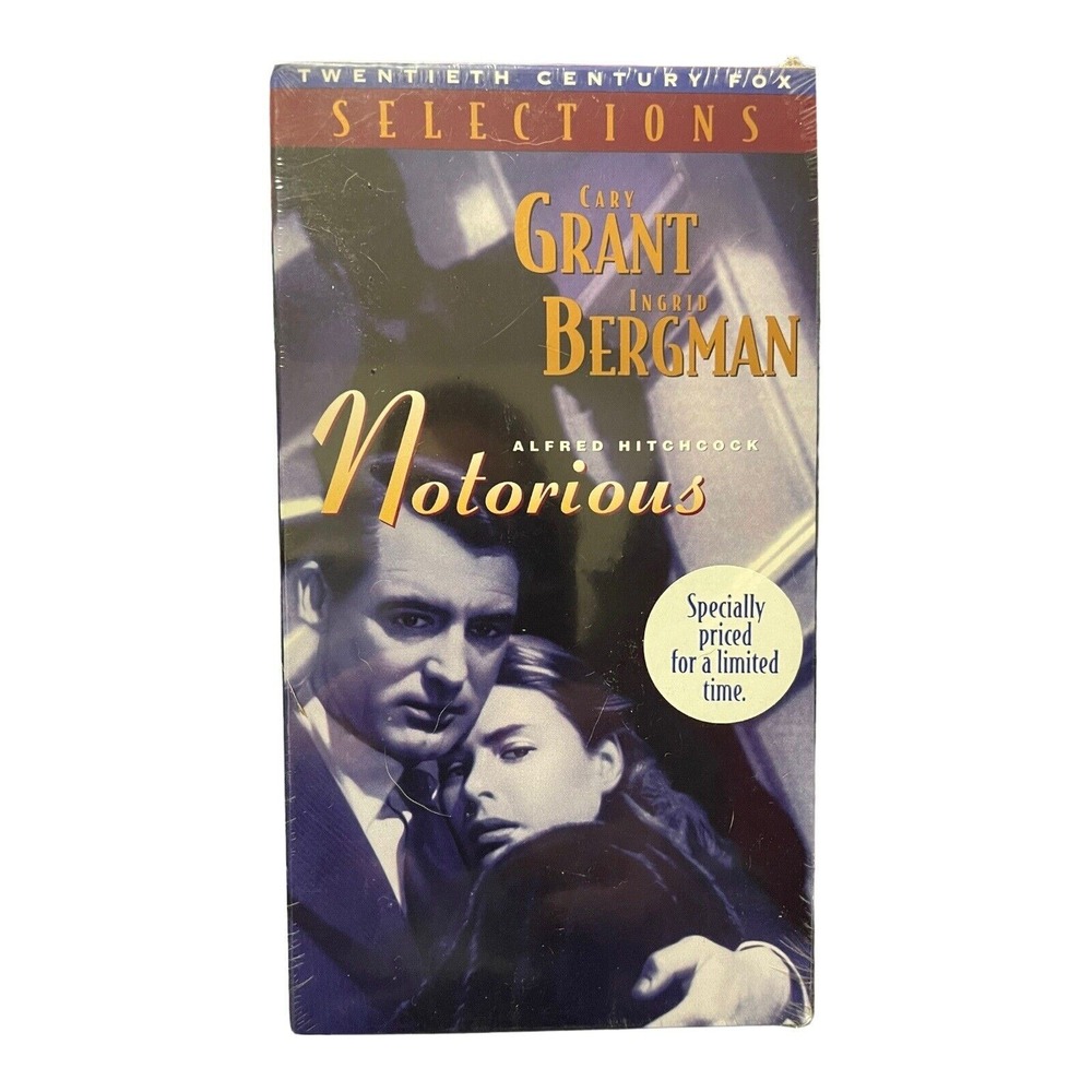 Alfred Hitchcock's Notorious VHS Movie Ingrid Bergman Cary Grant Sealed